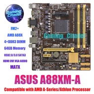Used ASUS A88XM-A MATX DDR3 Motherboard FM2+ A88X Compatible with AMD A-Series/Athlon Processors Tes