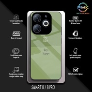 INFINIX SMART 8 GLASS SOFTCASE GLASS CASE INFINIX SMART 8 PMK GLASS CASE