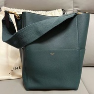 Old Celine Sangle Bucket Bag 墨綠色
