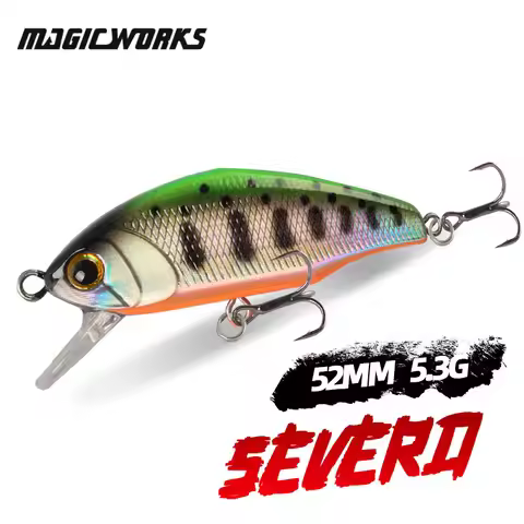 Magic Works Hard Baits Micro Minnow Bass Fishing 5.3g 52mm Jerkbait Artificial Bait Wobbler Mini Tro