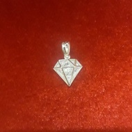 Silver diamond pendant