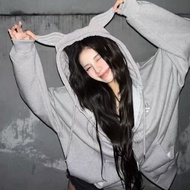 [SR-STUDIO]YEGG   Korean Niche Wings Embroidery Hooded Zipper Sweater Top Suit P4H4