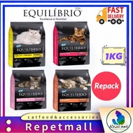 Equilibrio/EQ 1KG Repack( Kitten/Adult Hairball /Indoor Salmon/LongHair) Cat Dry Food/Makanan Kering
