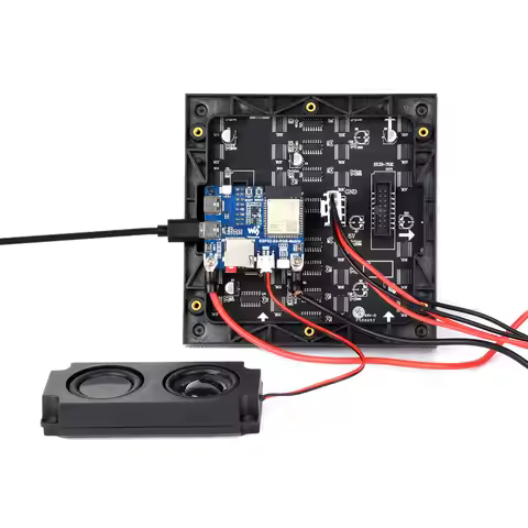 ESP32 S3 RGB Matrix LED Driver Board, Dot Matrix Display, Dual Microphones, AI Voice Interaction
