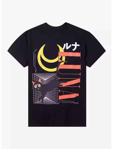 Pretty Guardian Sailor Moon Luna & Artemis Grid Pure Cotton T-Shirt Men and Women Fashion Casual Sho