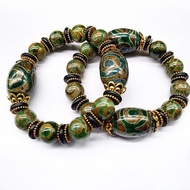 Tibetan Style Three-Eyed Dzi Beads Agate Bracelet Handmade Dzi Beads Agate Bracelet Men Women Style 