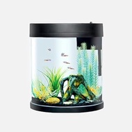 [Resun] HALFMOON Curved-Front 37.8L Glass Fish Tank Set (with White/Blue LED Lights and Filter)