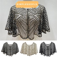 SIMPLESHOPLS Short Cape Fashion 1920s Women Beaded Decoration