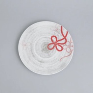 【303select】日本有田燒 雪花釉 朱紐銀系列 二重高台皿 多尺寸