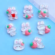 SLWUI Resin Cute Translucent Scrapbooking Craft Decoration Jewelry Phone Shell Decals DIY Phone Case Transparent Rabbit Mobile Phone Shell Patch Decorative Stickers Refrigerator Sticker Diy Doll Patch