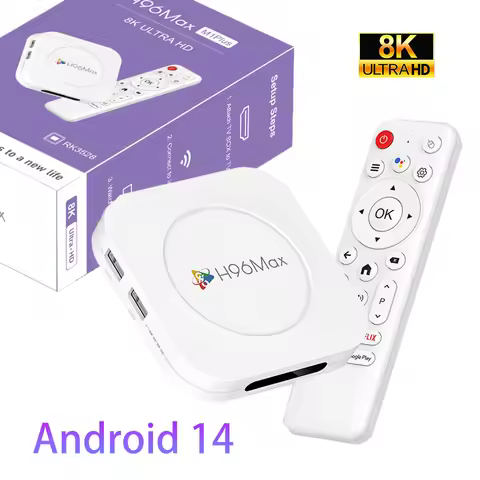TV Box H96 MAX M1 PLUS Android 14 RK3528 Wifi6 8K Android Box TV Voice Remote Assistant Home Media P