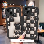 KAWS 3D CUSTOM BLACK WAVE SOFTCASE FOR A01 A02 A02S A1K A3S A5S Y02 Y02T Y12 5 5i 8 8i A1 A1+ A2 X X