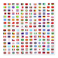 Country Cheek Flag Stickers Size 192pcs "National Flag Stickers" World Country Emblem Stickers