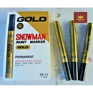 Snowman Paint Maker Permanent Gold Marker GP-12 Gold Marker/Gold Penyanent 1 pcs