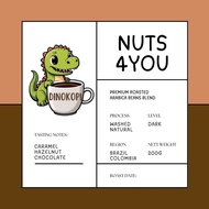 Dinokopi Nuts 4 You Coffee Beans Brazilian and Columbian Blend Fresh Dark Roast Arabica Beans