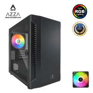 AZZA Micro ATX Mid Tower Tempered Glass Bastion 120 With 14cm Rainbow RGB Fan