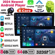 [8GB RAM+64GB ROM 8Core]2024 Newest Android Player 9"10 inch Car Radio 2DIN Car Multimedia MP5 Player WIFI 360 Camera GPS Navigation AHD 1080P Camera Split Screen
