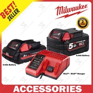 Milwaukee M18B5 18V M18 5.0AH / 3.0AH REDLITHIUM-ION Battery / M12™ - M18™ Charger
