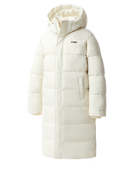 เสื้อแจ็คเก็ตขนเป็ดยาวพื้นฐาน NERDY ฤดูหนาวปี 2024 สำหรับผู้หญิงวัย 18-24 ปี แขนยาว ปกขนเป็ด ซิป