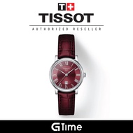 [Official Tissot Warranty] Tissot T122.210.16.373.00 Women's Tissot Carson Premium Lady Bordeau Watch T1222101637300