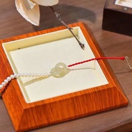 12mm天然和田玉 /和闐玉-晴水玉環環珍珠設計手繩m