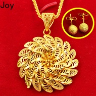 Pure Real 18K Saudi Gold Necklace From Women Pawnable Geometric Sunflower Travel Memorial Geometric Necklace for women buy 1 take 1 Pawnable Gold Original Couple Wedding Necklace Necklace for Women