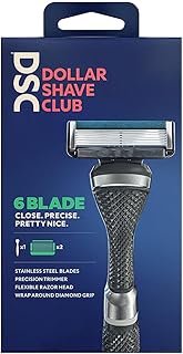 Dollar Shave Club 6-Blade Razor Starter Set for an Extra Close Shave Shave with Precision 1 handle, 