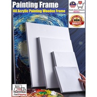 1177【Malaysia Ready Stock】Painting Frame White Blank Rectangle Canvas Board Wooden Frame Oil Acylic 