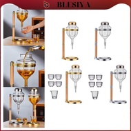blesiya Sake Set Transparent Cold Sake Chilled Server Dispenser with Cups for Barware Home Party Hou