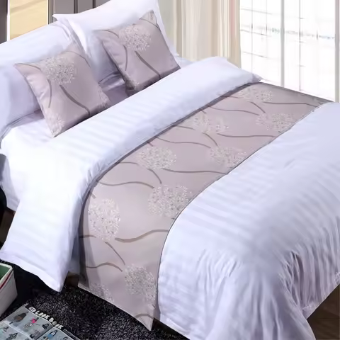 RAYUAN Polyester Bedspread Double Layer Bed Runner Throw Home Hotel Bedding Decor Single Queen King 