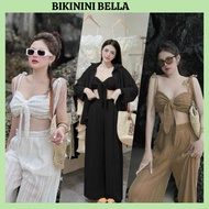 Set of 3 Lace BeachPieces with Bow Lining Super Luxurious Beach Set Bigsize BELLA From 45 kg to 60kg