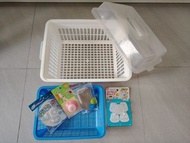日本製廚房多功能碗碟隔水有蓋收納箱(全圖)