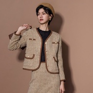【MEDUSA】編織滾邊駝色羊毛毛呢西裝外套(M-XL) | 女羊毛外套