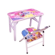 Meja Belajar Anak Dengan Kursi Motif Kartun Lucu / Set Meja Belajar Lipat Portabel Cartoon Lucu