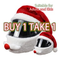 Motorcycle Helmet Hat Head Capcap for Christmas Cap Plush Cover Motorbike Santa Claus Hat Funny Gift