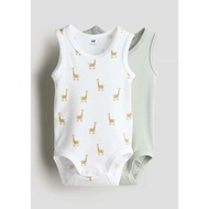 H&M 2-pack Sleeveless Cotton Bodysuits for baby boy - B35
