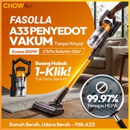 【FASOLLA】 A33 Penyedut Habuk Tanpa Wayar | 260W 27kPa Sedutan Gila | Buang Habuk 1-Klik | 700ml 45mi