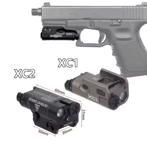 Tactical SureFire XC1 XC2 LED Flashlight Upgrade Metal Pistol Scout Torch G17 18C 19 Airsoft Weapons