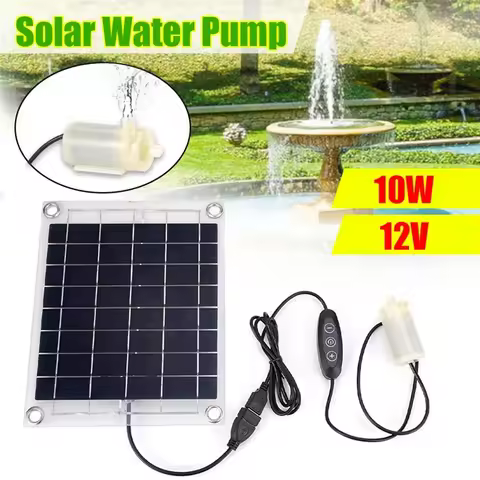 12V 10W Solar Panel Water Pump Set Outdoor Solar Water Dispenser Pump Fountain Irrigation Pool Pump 