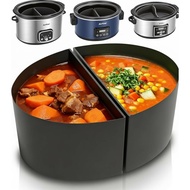 Sunvivi 2 dalam 1 Pelapik Periuk Perlahan Silikon Sesuai untuk Periuk Crock 6 Quart, Sisipan Pembaha