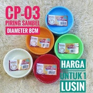 Cp-03 12Pcs 8Cm Plastic Sambal Plates Chili Plate Sauce Dish Golden Hen Spice Container ||