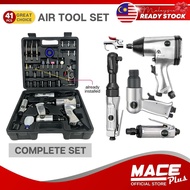 41pcs Air Tool Pneumatic Tool Kit Air Impact Wrench Air Die Grinder Air Hammer Air Ratchet for Autom