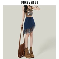 กระโปรงยีนส์ทรงเอเอวสูง กระโปรงสั้นผู้หญิง กระโปรงสั้นทรงเอ ทรงเรโทร ปม ดีไซน์ไม่สมมาตร Forever21