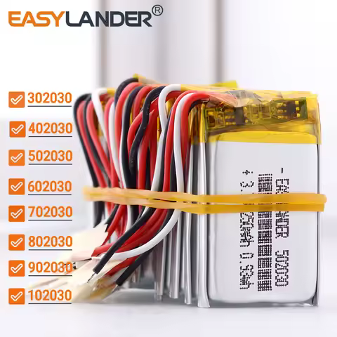 3 Line 3.7V 250mAh 502030 Lithium Li-ion Polymer Battery 302030 402030 602030 702030 802030 902030 1