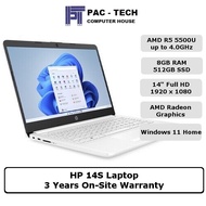 HP 14S Laptop | Ryzen 5 5500U | 8GB RAM | 512GB SSD | 14" Full HD | 3 Years Warranty