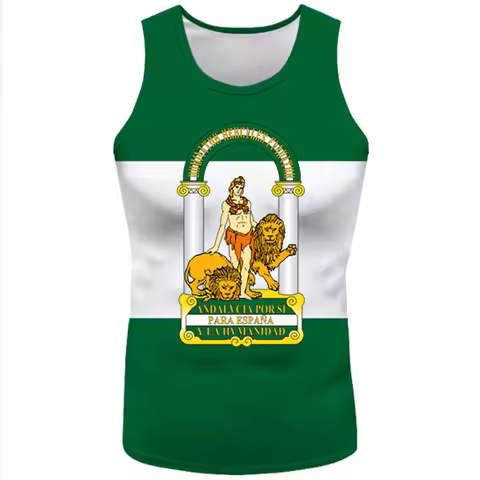 Andalusia Sleeveless Free Custom Made Name Sevilla Vest T-shirt Print Flag Word Malaga Cadiz Granada