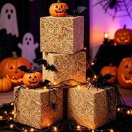 3pcs Hay Bale Shaped Paper Boxes, Baby Shower, Room Decor, Wedding, Birthday, Halloween Decor, Suita