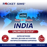 India eSIM Rocket 5-20GB High Speed Data 7-30 Days | Email Delivery | Tethering & 24H Support