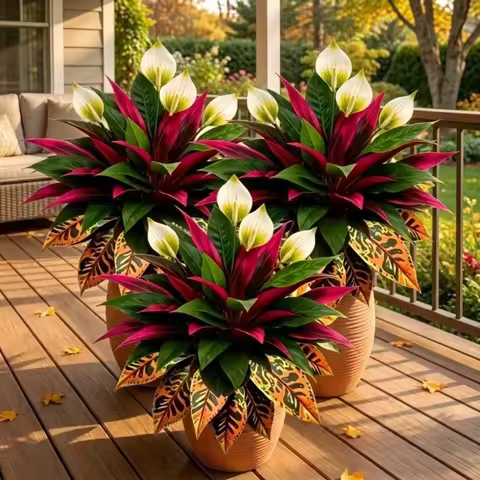 UV Resistant Fall Artificial Dragon Blood Tree Lifelike Lush Leaves Simulated Dragon Blood Branch Re