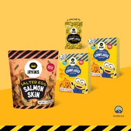 IRVINS Salted Egg Salmon Skin 210g + Minions Salted Egg Cornflakes Snack 45g x2 (SESS+MSECF^2)